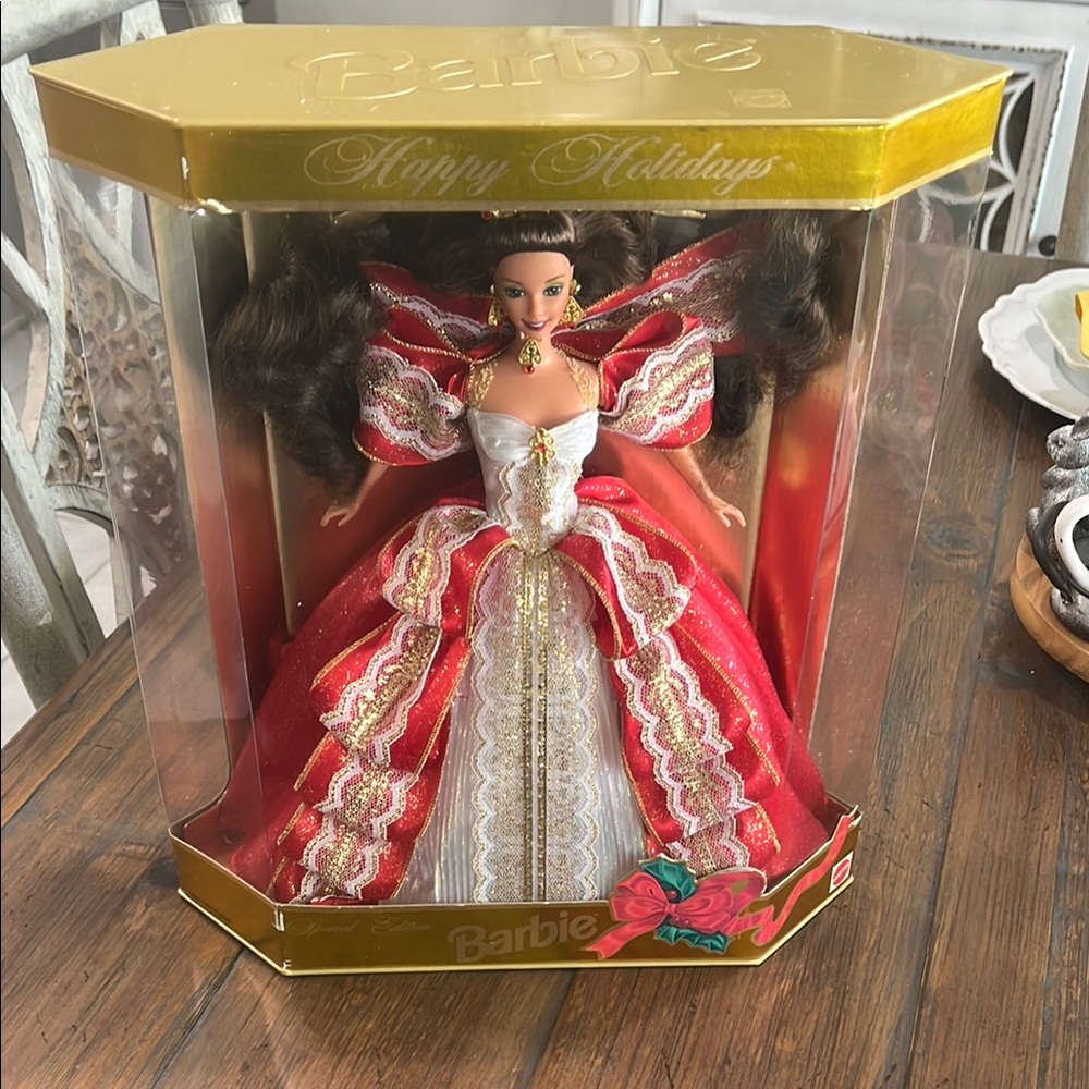 Barbie Happy Holidays Doll - Red and Gold